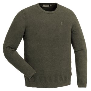 Pinewood Herren-Sweater Värnamo Grün Meliert im Pareyshop